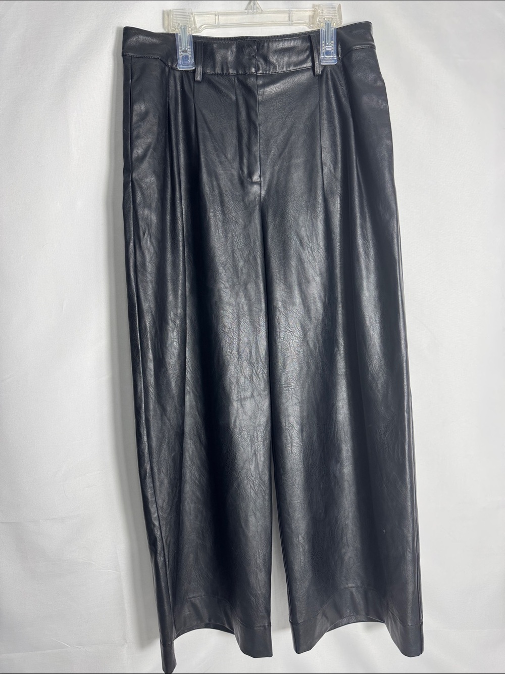 Lucky Brand Faux Leather Wide-Leg Cropped Pants Size 6